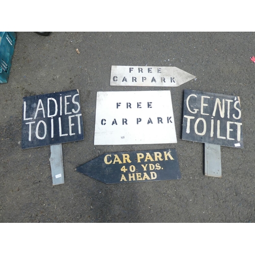 625 - A stunning assortment of vintage hand-painted signs.