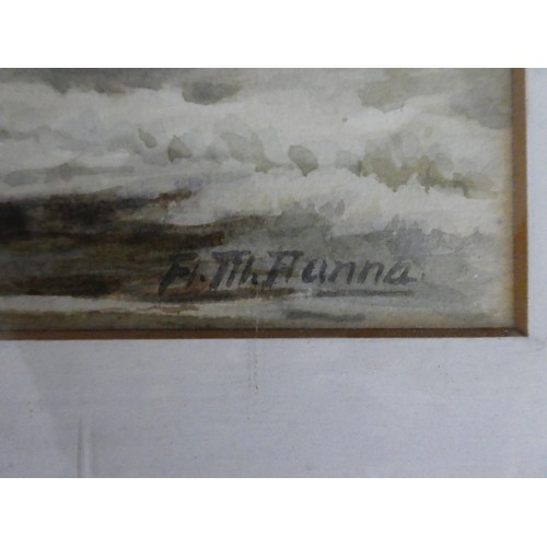 38 - An antique gilt framed watercolour 'Rough Seas' signed, measuring 54x37cm.