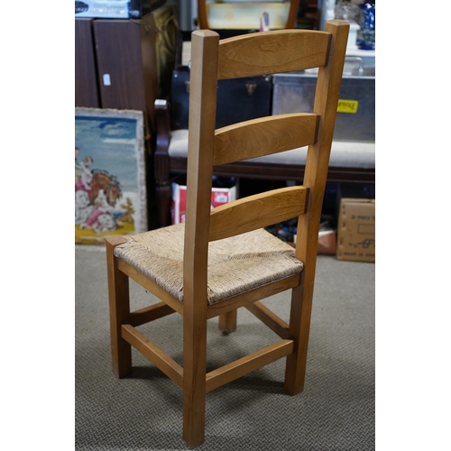 151 - A stunning pine chair with rush seat.