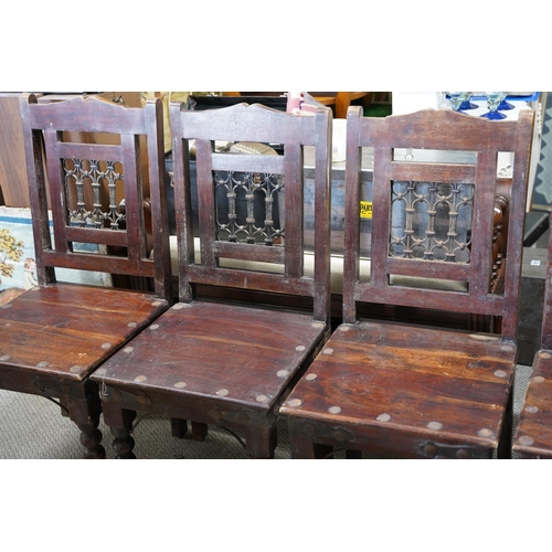 75 - A stunning set of 5 gothic style chairs.