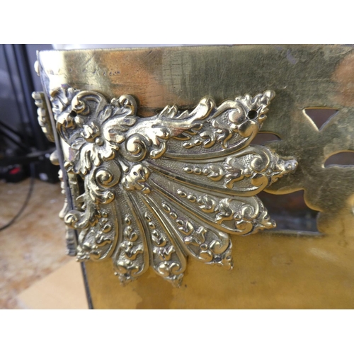 18 - A stunning antique brass planter /window box, with lion mask detail.