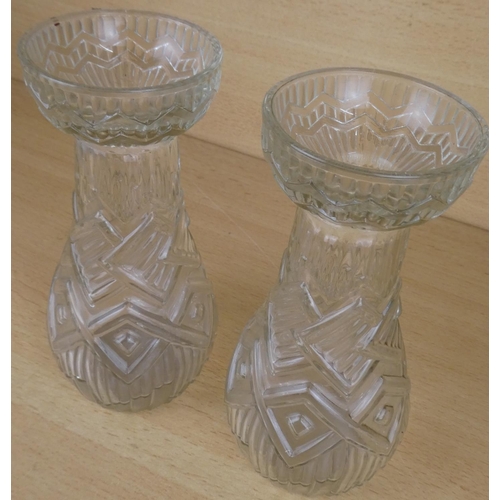 22 - A pair of pressed glass vases.