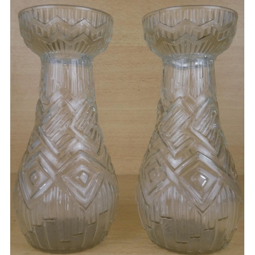 22 - A pair of pressed glass vases.