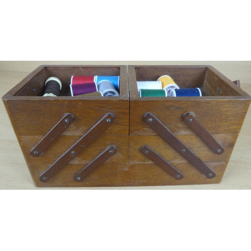 28 - A miniature cantilever sewing box.