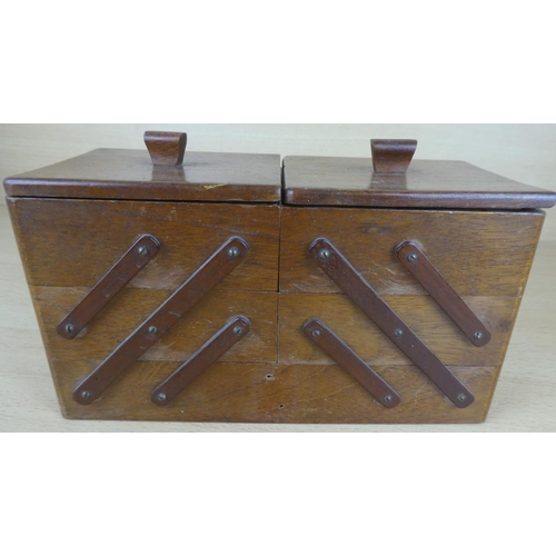 28 - A miniature cantilever sewing box.