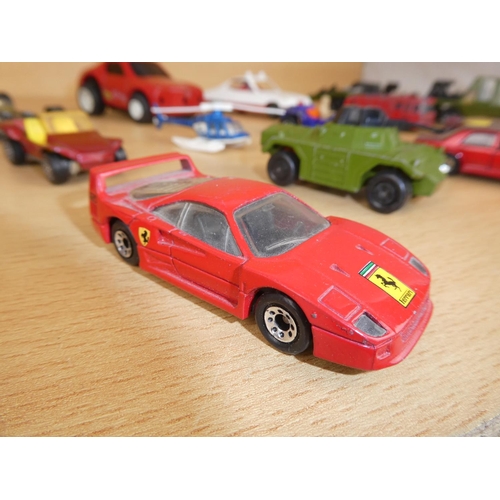 39 - A vintage Corgi whizzwheels 'John Player Special F1', Matchbox Rolamatrix army tank and lots more.