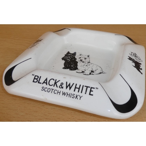 54 - A vintage Arklow pottery 'Black & White' scotch whisky ashtray.