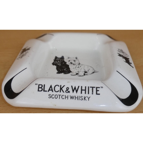 54 - A vintage Arklow pottery 'Black & White' scotch whisky ashtray.