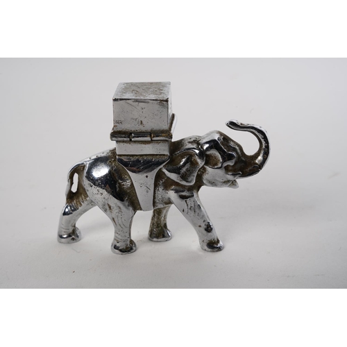 549 - A rare antique metal inkwell in the style of an elephant, number 53.