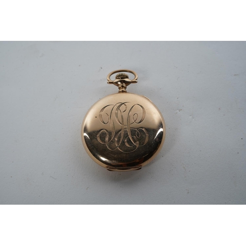 554 - An antique gold plated 'Howard' pocket watch (a/f).