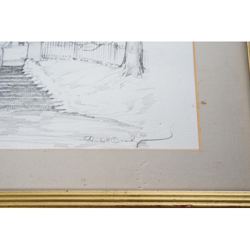 354 - A pair of gilt framed drawings by Charles H Oreily.