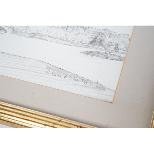 354 - A pair of gilt framed drawings by Charles H Oreily.