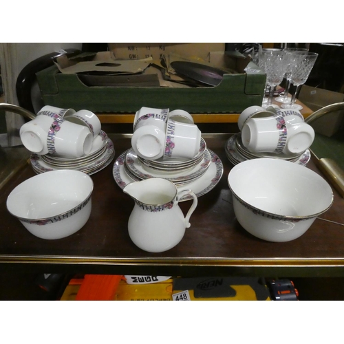 446 - A vintage floral patterned tea set.