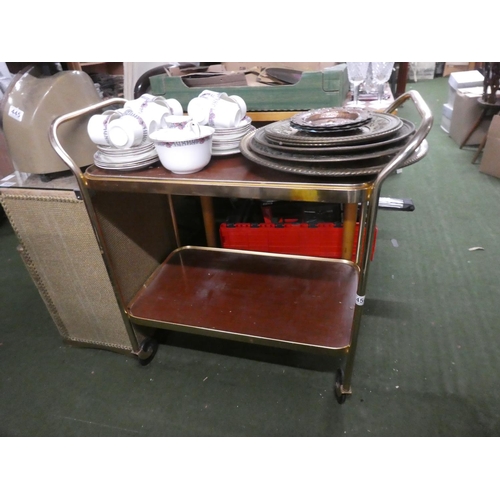 450 - A vintage drinks trolley with removal tray.