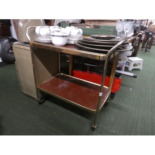 450 - A vintage drinks trolley with removal tray.