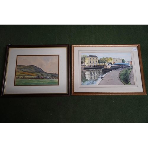 525 - A framed watercolour signed G Burns and another 'Little Venice, Warwick Avenue, London by D Cecil 19... 