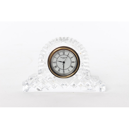 19 - A Waterford crystal clock, measuring 6.5cm tall.