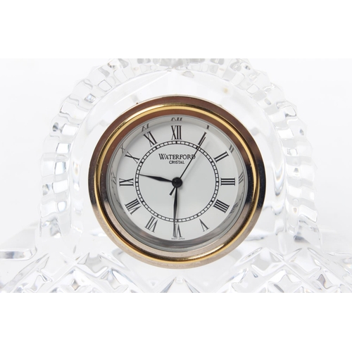 19 - A Waterford crystal clock, measuring 6.5cm tall.