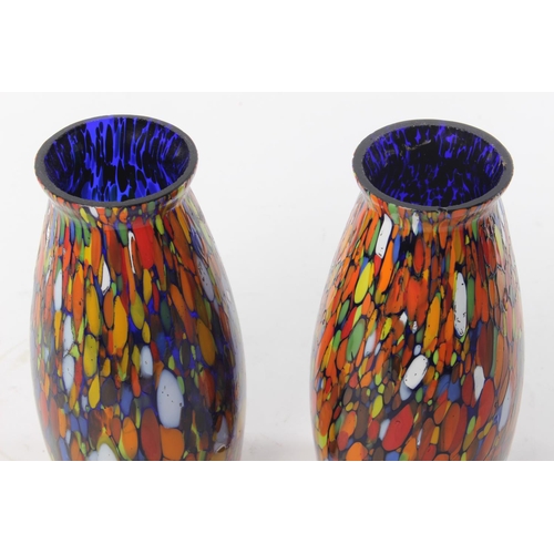 61 - A pair of vintage studio glass vases.