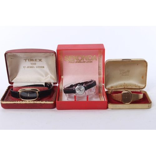 64 - A collection of watches produced by Timex and Sekonda, complete with original presentation boxes.