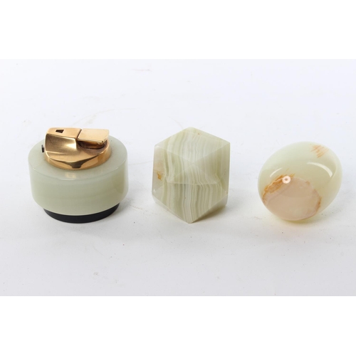 65 - A marble egg, marble table top lighter and more.