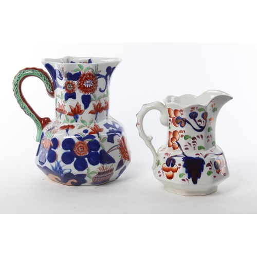 73 - An antique Ironstone jug accompanied with a Allertons ceramic jug.