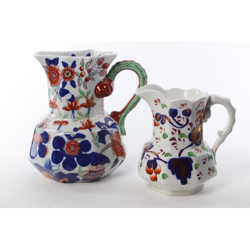 73 - An antique Ironstone jug accompanied with a Allertons ceramic jug.