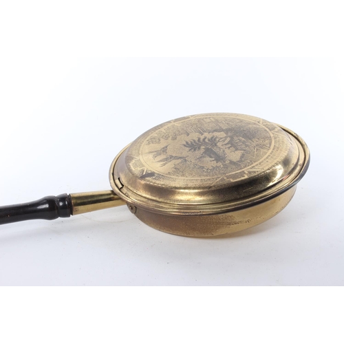 169 - An antique brass bed warmer.