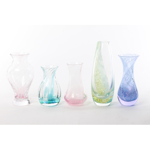 177 - An assortment of retro glass vases.