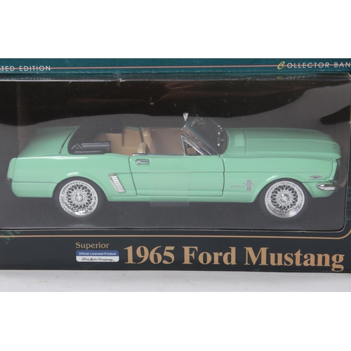 178 - An assortment of model cars to include a 1957 Chevrolet Bel Air convertible, a 1965 Ford Mustung and... 