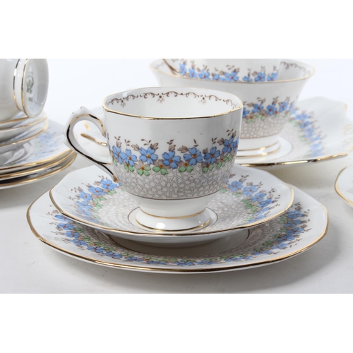 186 - An antique hand-painted Tuscan China tea set.