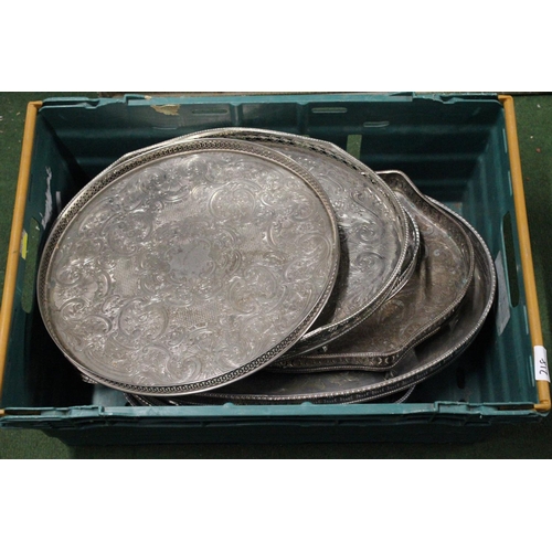 218 - 10 silver plated trays.