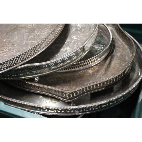 218 - 10 silver plated trays.