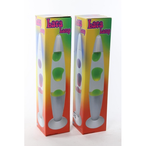 231 - Two boxed lava lamps.