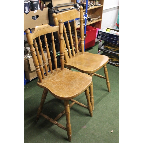 259 - 2 wooden kitchen chairs.