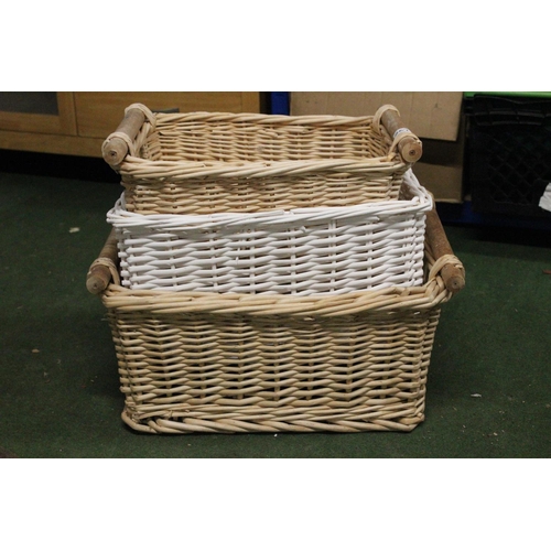 267 - 3 wicker baskets.