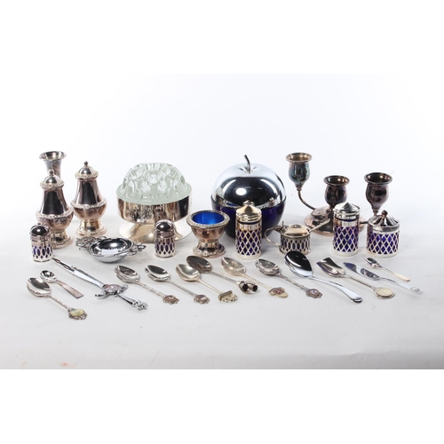 287 - An assortment of silver plated items.