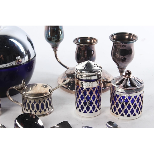 287 - An assortment of silver plated items.