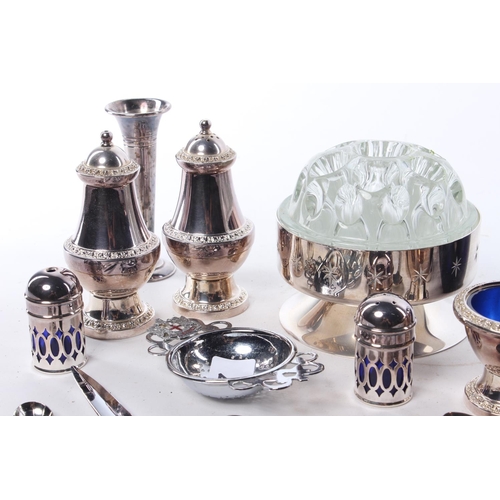 287 - An assortment of silver plated items.