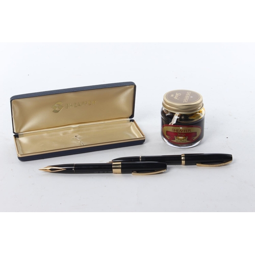 288 - 2 vintage Sheaffer fountain pens * bottle of Sheaffer ink.