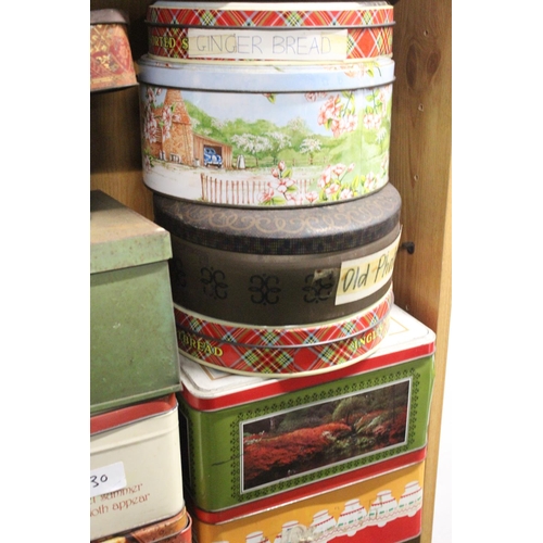 330 - A large collection of vintage tins.