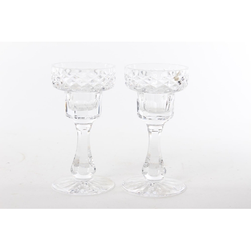 336 - A pair of Tyrone Crystal candlesticks.