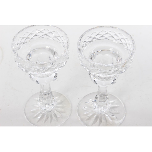 336 - A pair of Tyrone Crystal candlesticks.