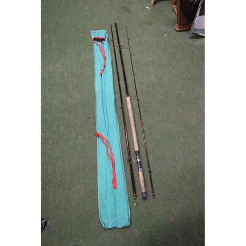 341 - A cased 3 piece Shakespeare Salmon 14ft fishing rod.