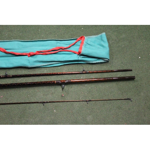 341 - A cased 3 piece Shakespeare Salmon 14ft fishing rod.