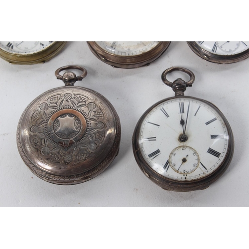 358 - A collection of antique pocket watches for restoration, to include Sterling Silver cased pieces.