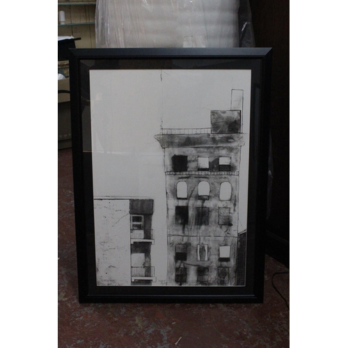 360 - A framed print, 'Vertigal Heights', signed by the Artist. Print size 102x71cm