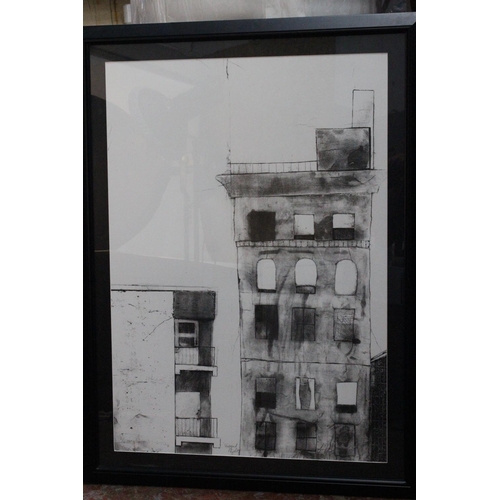 360 - A framed print, 'Vertigal Heights', signed by the Artist. Print size 102x71cm