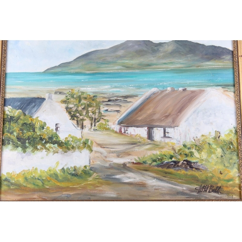 362 - An original oil on board painting of an Irish Scene, signed W H Bell. 49x39cm.