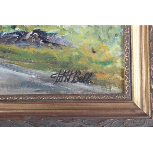 362 - An original oil on board painting of an Irish Scene, signed W H Bell. 49x39cm.